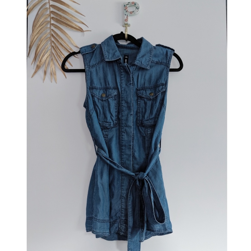 [Design Lab] Long Button Down Tunic Blouse